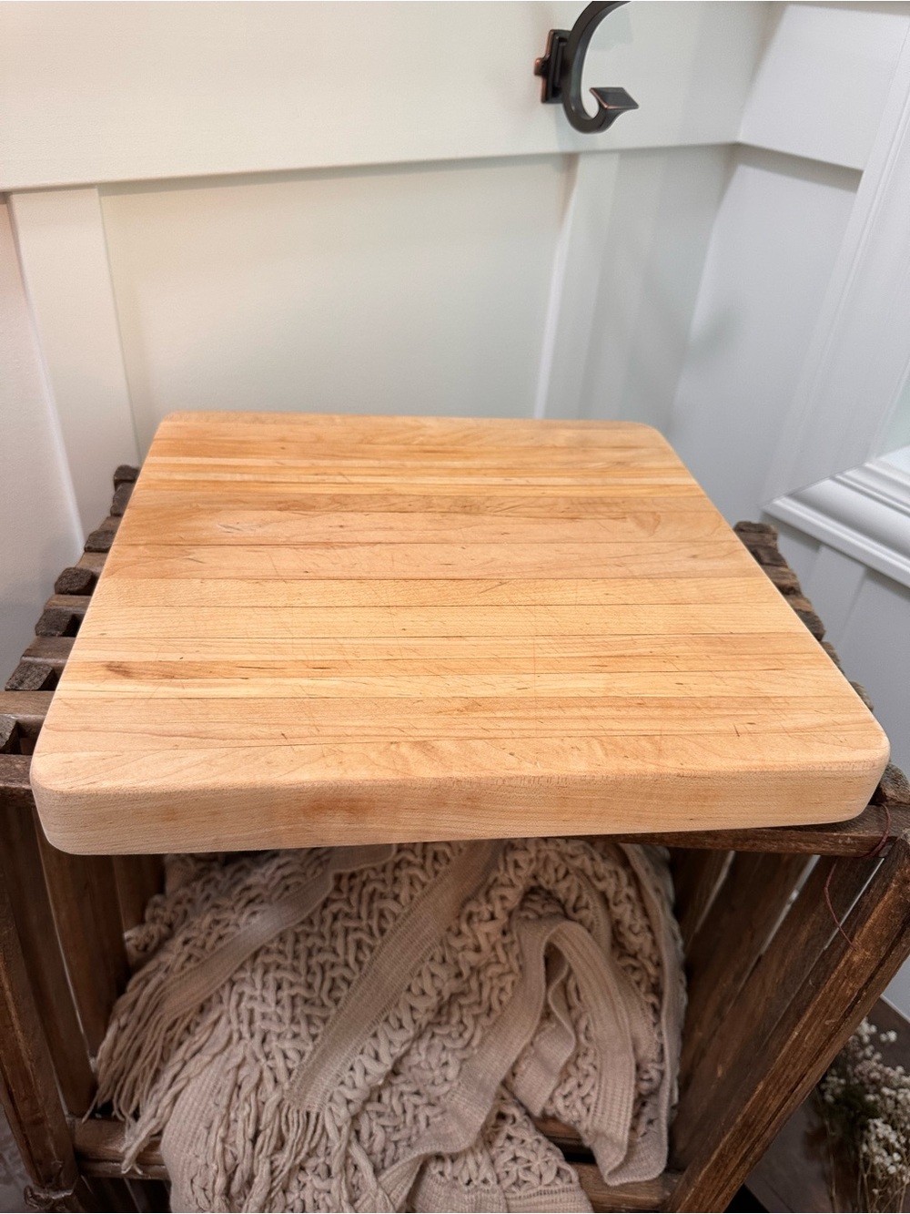 Butcher Block Cutting Board - Natural Light Medium Wood 7.5 lbs Thick Heavy 14”